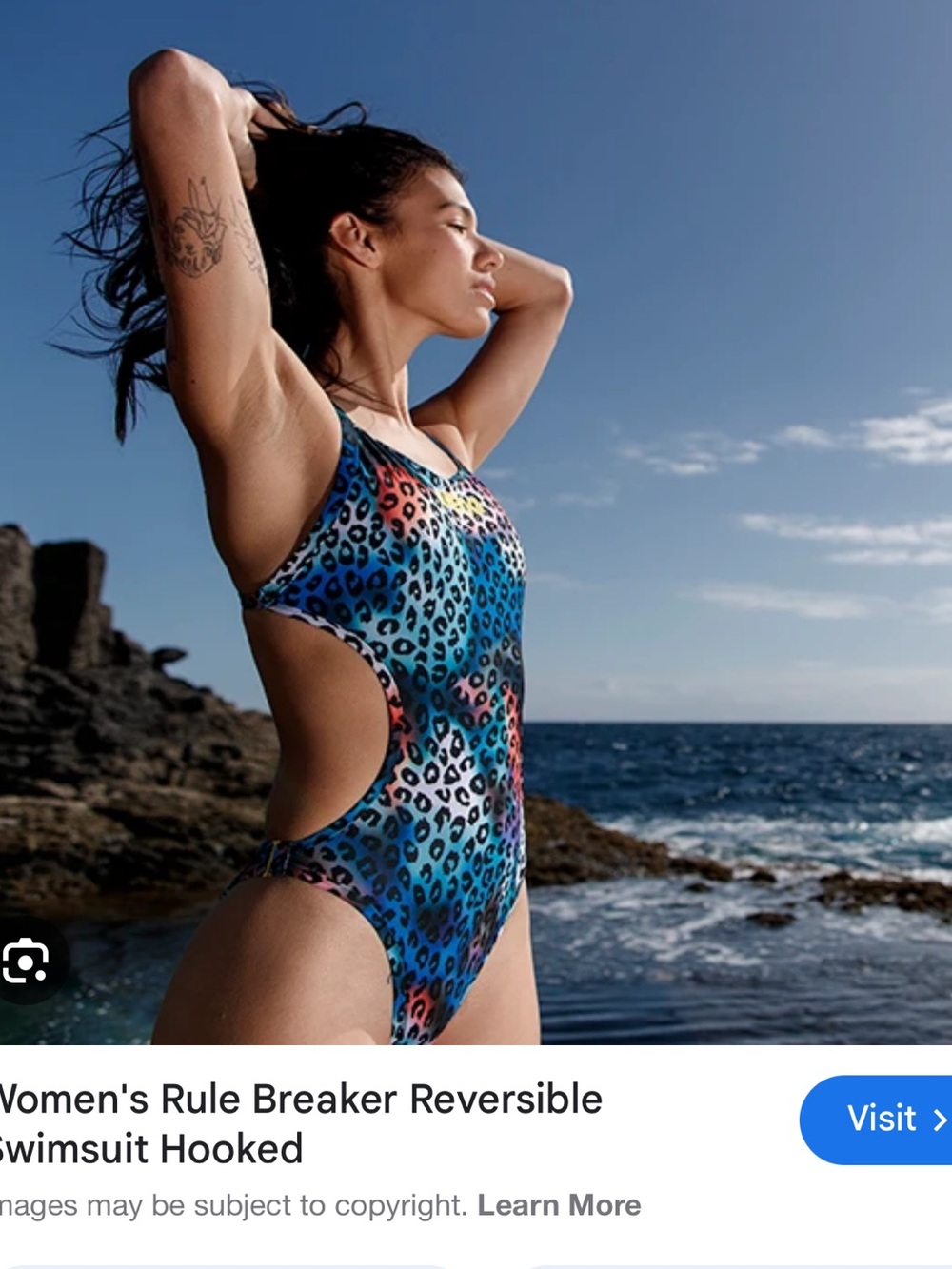 Arena Women's Rule Breaker REVERSIBLE SWIMSUIT HOOKED, size 34
